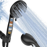 PWERAN filtered shower head with turbine design for a modern bathroom and strong flow.