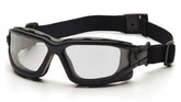 Pyramex I-Force goggle front view with black frame and anti-fog lens for clear visibility.