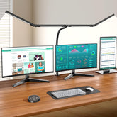Pzloz four-head LED desk lamp with angled heads for versatile task lighting