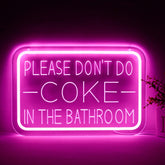 qbanziou Please Don’t Do Coke in the Bathroom neon sign adds playful lighting to bathrooms