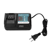 QCZRED DC10WD charger front view showing compact design for Makita batteries