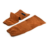 QeeLink leather welding sleeve shows heat resistance for arm protection.