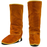 QeeLink extralong leather welding spats protect shoes during welding tasks