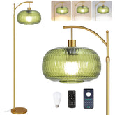 QIYIZM green floor lamp with arc silhouette enhances living rooms