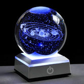 Qianwei 3D Solar System crystal ball with laser engraved planets for desk decor