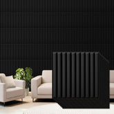 Qidejoy 3D slat wall panel with fluted texture adds modern depth to interiors