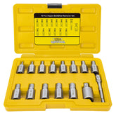 QIFITOOL screw extractor set with 3/8 inch drive for fast removal of stripped bolts.