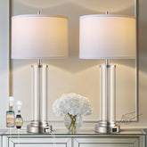 QiMH touch-control table lamps with USB ports for easy charging