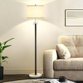 Qingmiao marble-base floor lamp provides stable support for living rooms.
