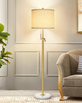 Qingmiao floor lamp marble base ensuring sturdy stability in living rooms.