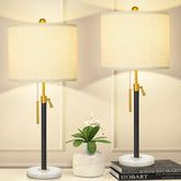 Qingmiao table lamp height adjustable from 22 to 30 inches for flexible bedside lighting.
