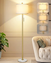 Qingmiao upgraded dimmable gold floor lamp for living rooms and reading corners.
