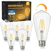 Qingmiao vintage LED Edison bulbs 6-pack in clear glass for warm ambience