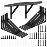 Qiwuhai heavy-duty shelf brackets front view showing sturdy triangular support
