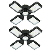 QiyuanLS garage light with four adjustable panels for wide coverage.