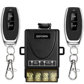 QOFOWIN remote switch with 328ft range controls lights from a distance.