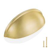 QOGRISUN cabinet pulls in brushed brass brighten kitchen cabinets with a sleek, durable finish