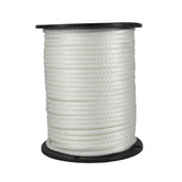 Quality Nylon Rope spool shows 1/4 inch white solid braid for rugged outdoor securing