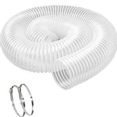 Qucship heavy PVC dust hose 5in-10ft provides clear visibility for quick clog checks