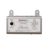 Quietcool attic fan thermostat control demonstrates adjustable temperature for precise cooling.