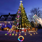 Qulist Bethlehem star lights illuminate the outdoor front porch with a festive glow