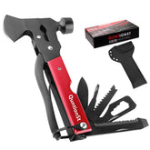 QuntionSt 16-in-1 multitool closed in nylon sheath offers easy carry on outdoor trips.