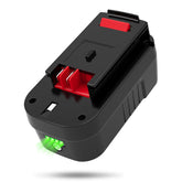 Qwenoer 18V battery front view showing compact design for cordless tools