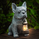 Qwifyu solar dog lantern yard statue brightens outdoor evenings and garden pathways