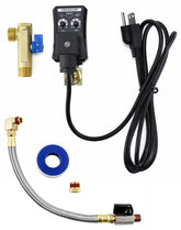 QWORK automatic condensate drain valve with steel hose and 1/4-inch NPT fitting for air systems