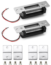 QWORK electric door strike lock front view with durable stainless steel construction for security