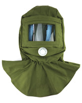 QWORK Sand Blasting Hood Cap front view with clear shield for enhanced visibility