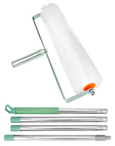 QWORK spiked roller removes air bubbles for smoother leveling surface.