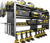RacKeaLsi large power tool organizer wall mount with four tiers for garage use