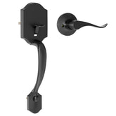 RAFECIEE black front door handle with passage lever for smooth entry