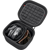 RAIACE hard travel case for Walker's Razor Slim earmuffs, closed to protect from impact and dust.
