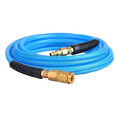 RainBello 25ft reinforced polyurethane air hose ideal for high-demand garage tasks.