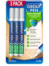 Rainbow Chalk Markers Grout Pen Light Grey close-up showing restored grout color.