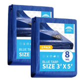 RAINDEWAY blue 3x5 tarp pack shields outdoor gear from rain
