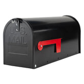 RAINHOL black metal mailbox front view with generous interior for daily mail