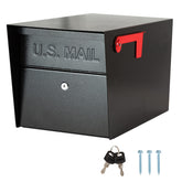 RAINHOL large locking mailbox exterior in black with secure lock