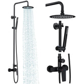 Rainsworth outdoor shower kit matte black overhead rain head for outdoor use