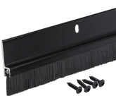 Randall Manufacturing Co. door sweep with aluminum body and black brush sealing gaps up to 1 inch.