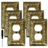 Ranweydi antique brass paisley outlet cover with durable metal finish for lasting style.