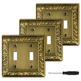 Ranweydi antique brass wall plate close-up showing paisley finish for elegance.