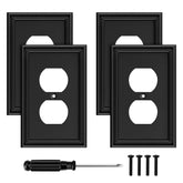 Ranweydi black modern wall plate outlet cover with bamboo fiber for durable, eco-friendly decor.