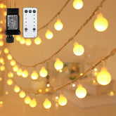 RaThun Globe String Lights show 116ft length delivering warm white glow for outdoor decor