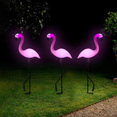 Ratopo solar flamingo light 3 pcs brightens your garden at night with easy solar charging.