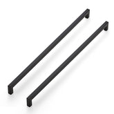 Ravinte matte black 10-pack 18-inch square cabinet handles for a coordinated kitchen look.