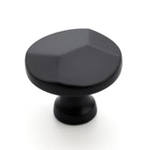 Ravinte matte black round knob close-up highlighting metal construction