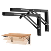 Ravinte 18-inch folding bracket matte black side view showing sturdy triangle support